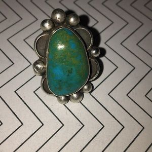 Sterling vintage turquoise 925 southwest 4.5 ring
